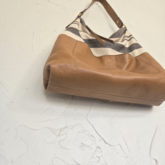 Fossil Leather Striped Fabric Shoulder Bag - Picture 3 of 10